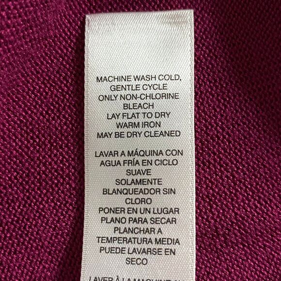 Chicos Semi Sheer Long Cardigan Sweater Womens Size 2 (XL) Burgundy Open Front - Picture 9 of 14